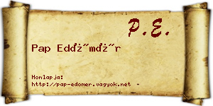 Pap Edömér névjegykártya